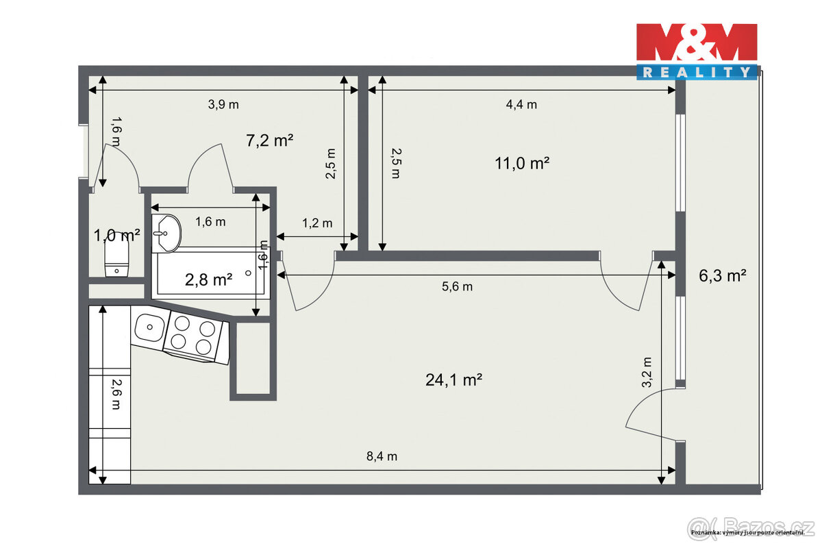 Prodej bytu 2+1, 46 m², Teplice, ul. Alejní - 14