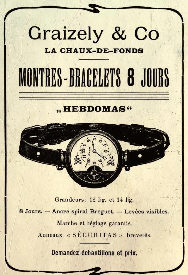 Jedinečné starožítné 8-denní hodinky HEBDOMAS 1900 - 14