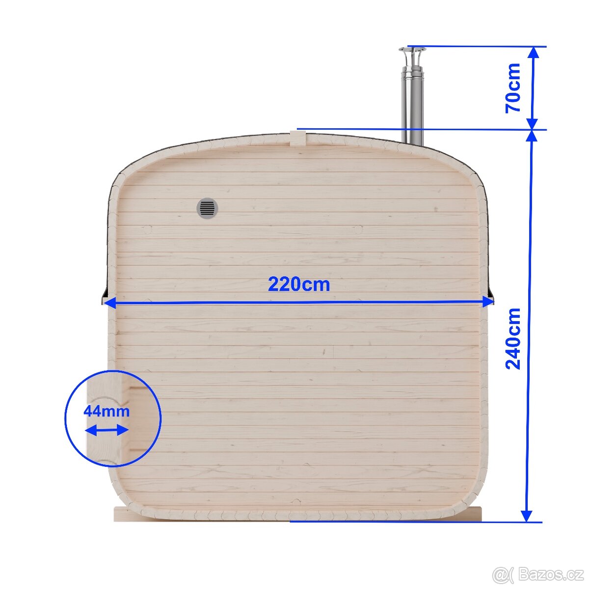Zahradní sauna QUADRO 240cm 2QL (AZS-ENGINEERING) - 14