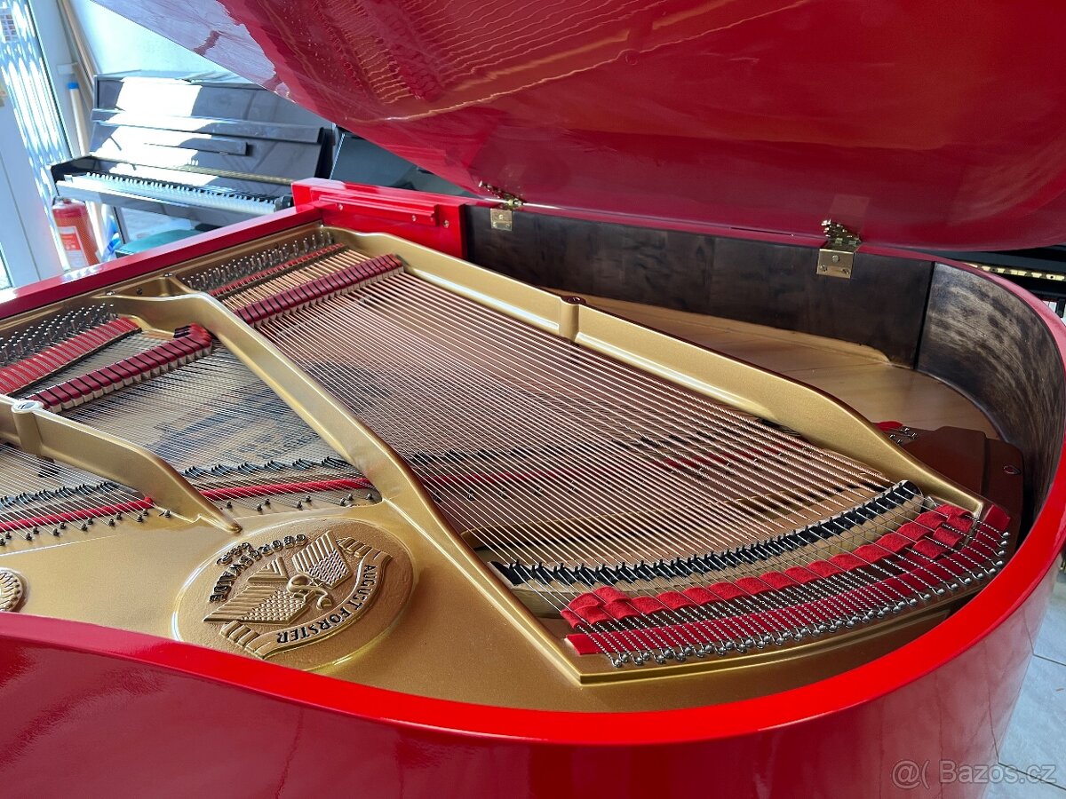 Červený klavír August Forster po opravě, se zárukou a doprav - 14