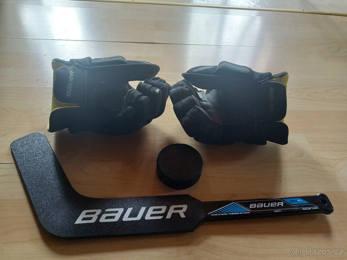 hokejová výstroj(hokejka+helmy+kalhoty+taška+chrániče) - 14