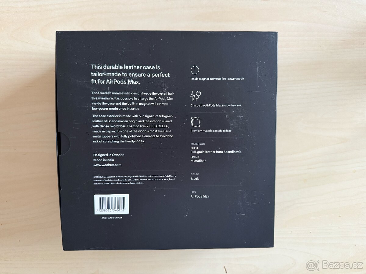Kožené pouzdro pro AirPods Max černé Woolnut - 14