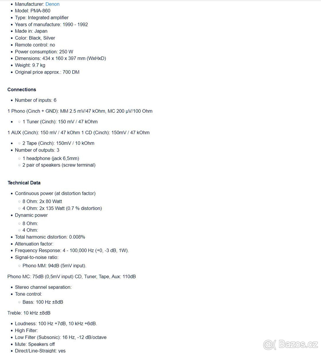 DENON PMA-860 Stereo Integrated Amplifier/ Class A - 14