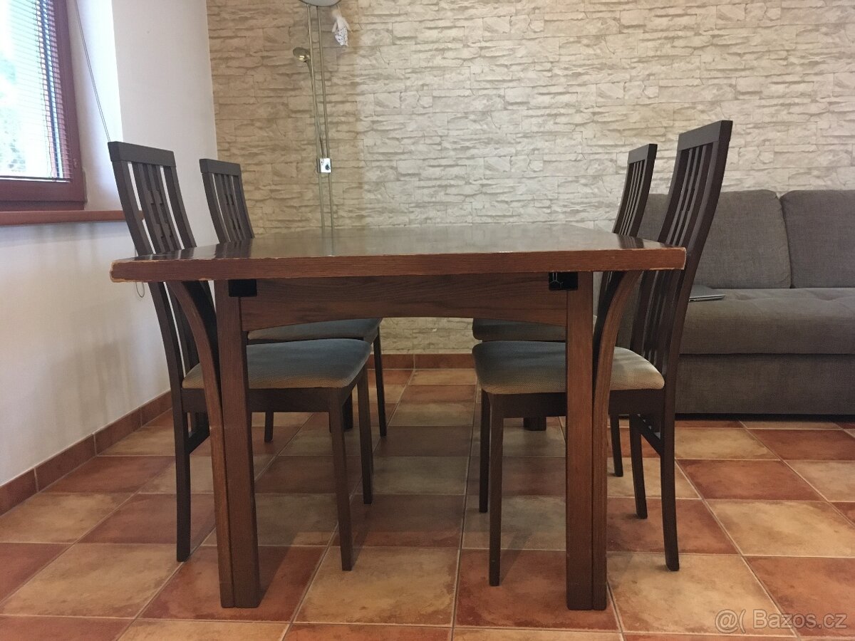 Jídelní stůl 160x100 rozkládací s židlemi - 14