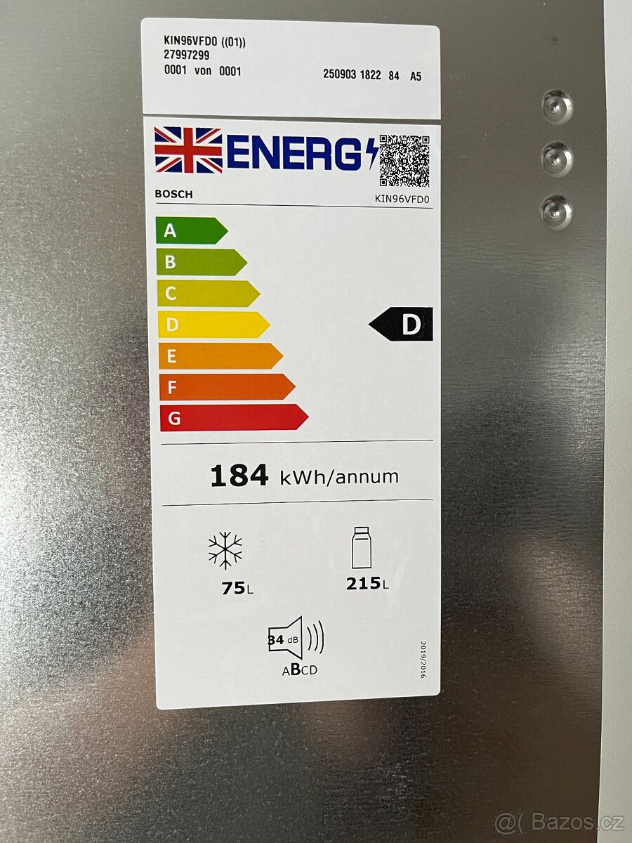 Vestavná lednice Bosch Serie 4 KIN96VFD0 / NoFrost / nová - 14