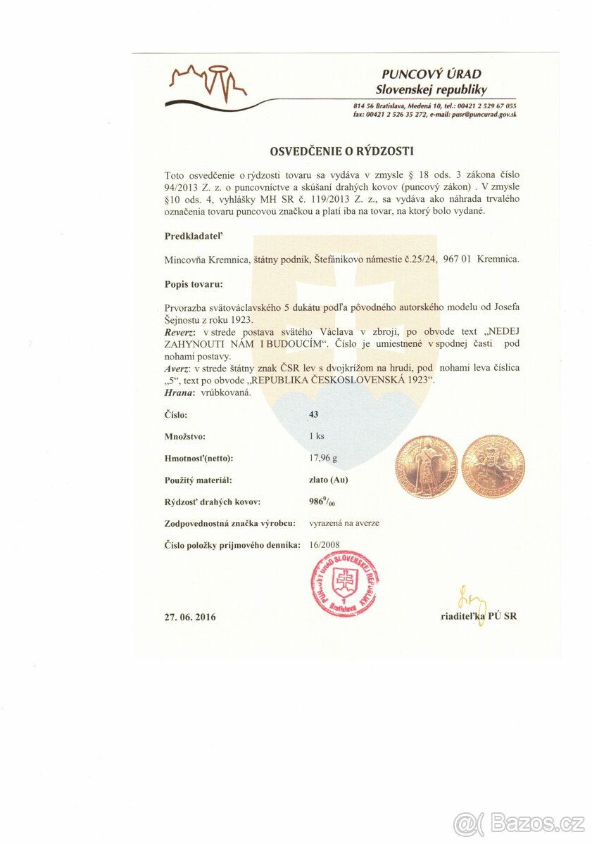 Kompletní sada Svatováclavských dukátů od Šejnosta - 14