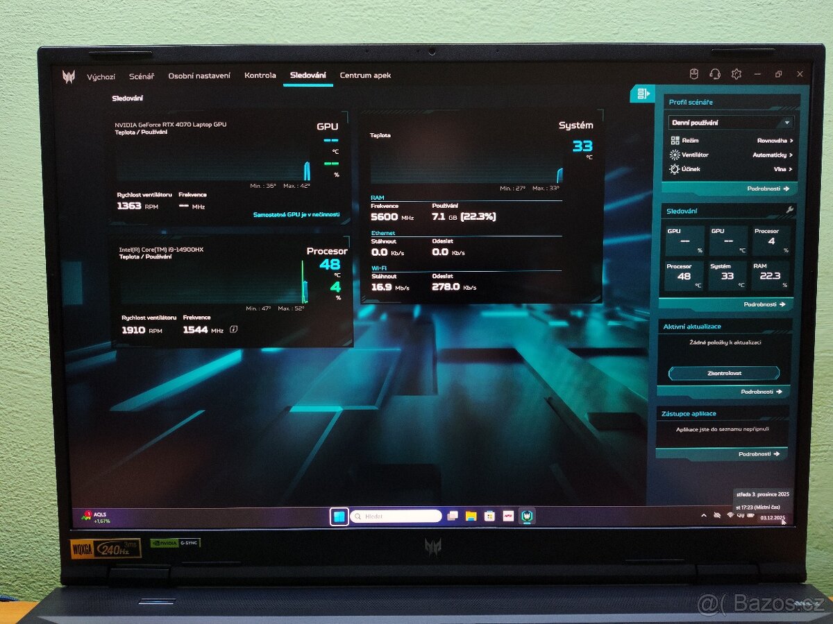 Obří 18 Predator Neo,i9-14th,4070-140w-RTX,32gb,QHD-Top - 14