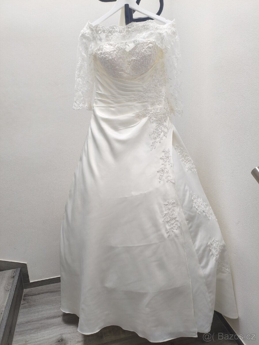Svatební šaty s vlečkou vel. 36/38 - 14