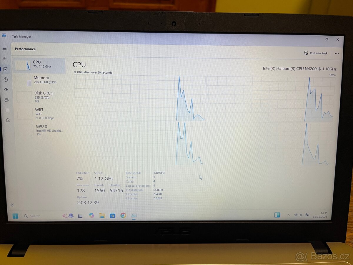 Notebook Asus Windows 11 256G SSD za symbolickou cenu - 14