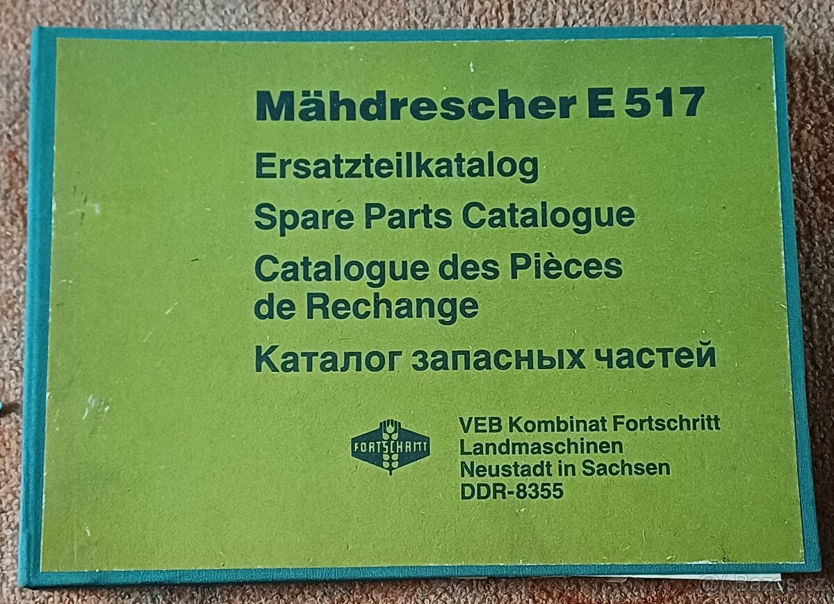 Prodám originální knihy k samojízdným kombajnům Fortschritt - 14
