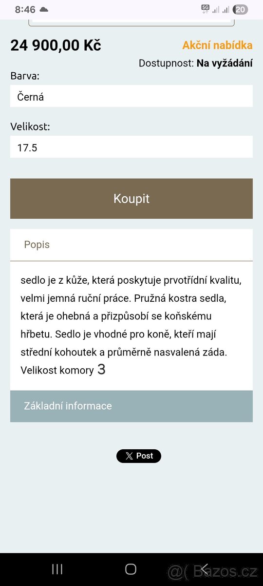 Sedlo Pfiff: prodej/výměna - 14