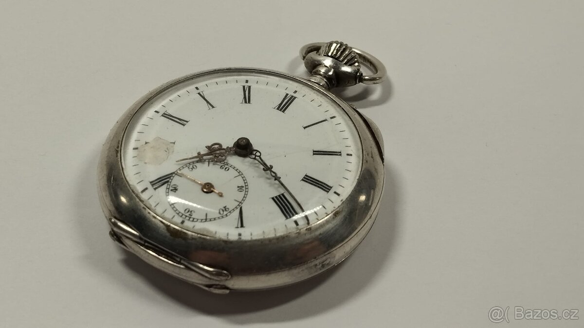 Staré stříbrné kapesní hodinky, stříbro, ag, zasiláme ihned - 14