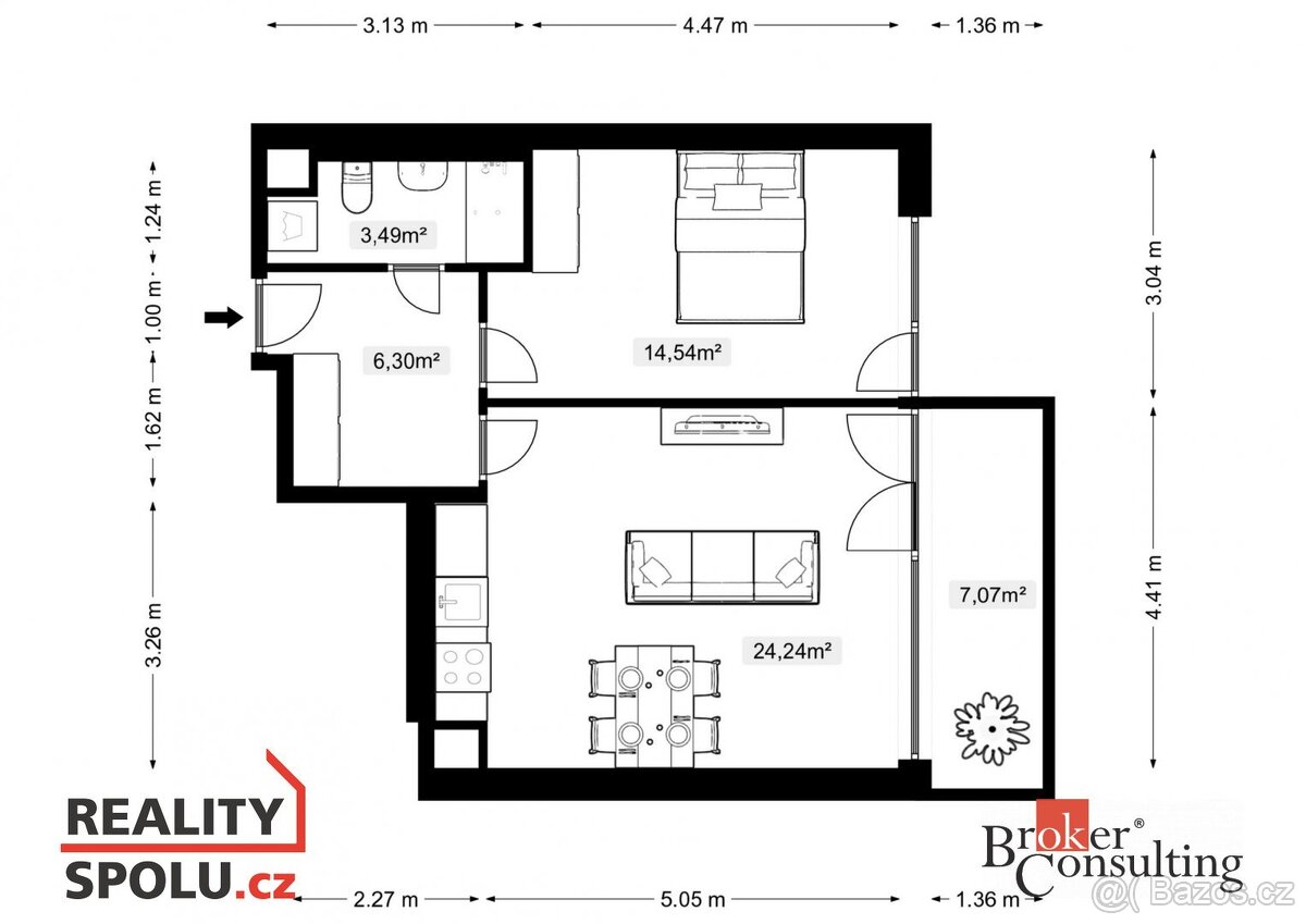 Pronájem, byty/2+kk, 51 m2, Hasilova 3154/5, 15500 Praha, Hl - 14