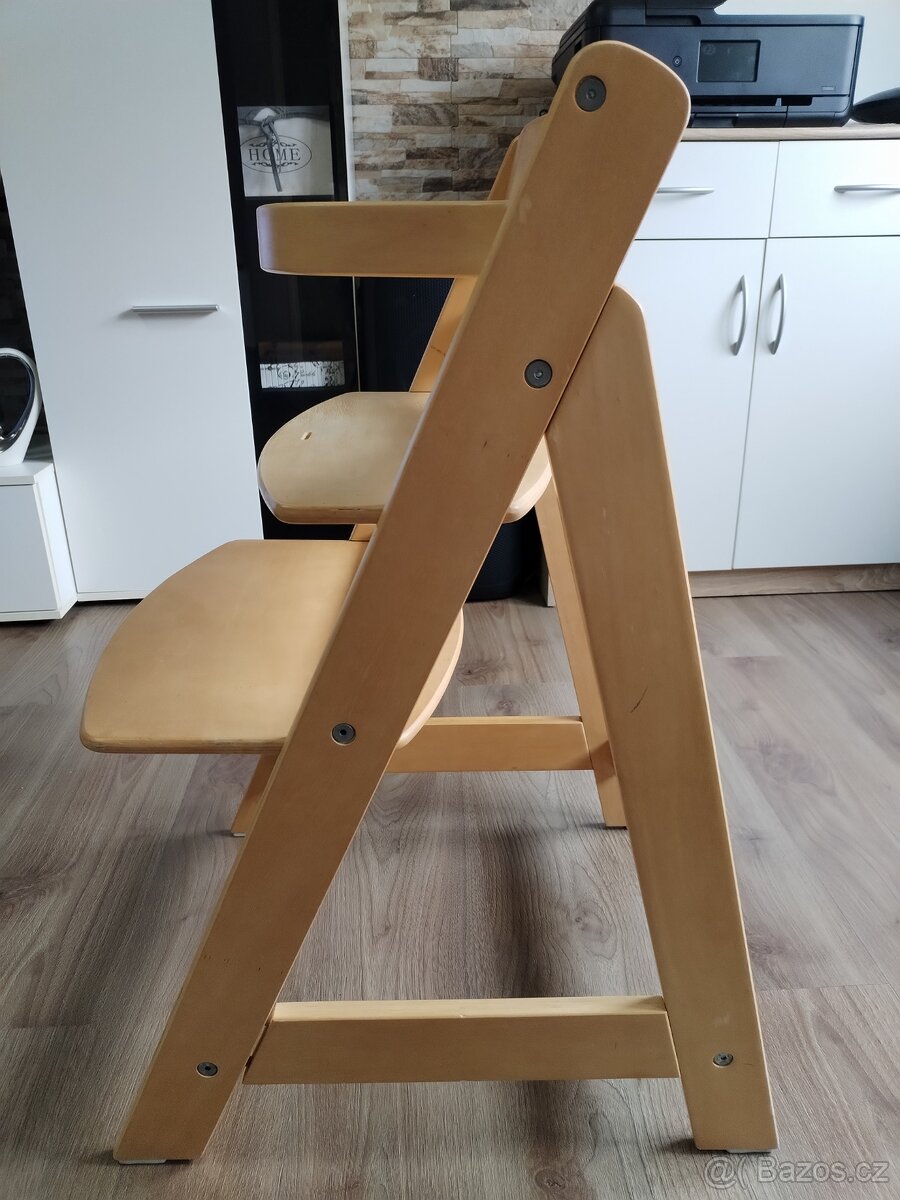 Celodřevěná polohovatelná jídelní židle pro dítě - 14
