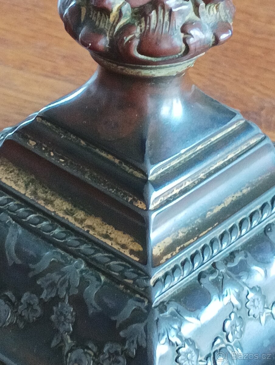 ART DECO STAROŽITNÁ MALOVANÁ PETROLEJKA ERICH & GRAETZ - 14