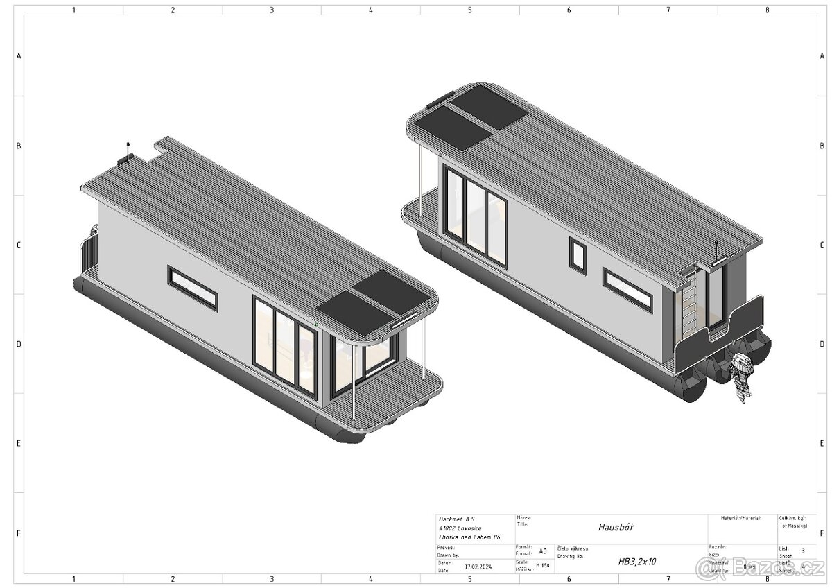 ECO hausbóty 10m, 12m/houseboats, nové - 14