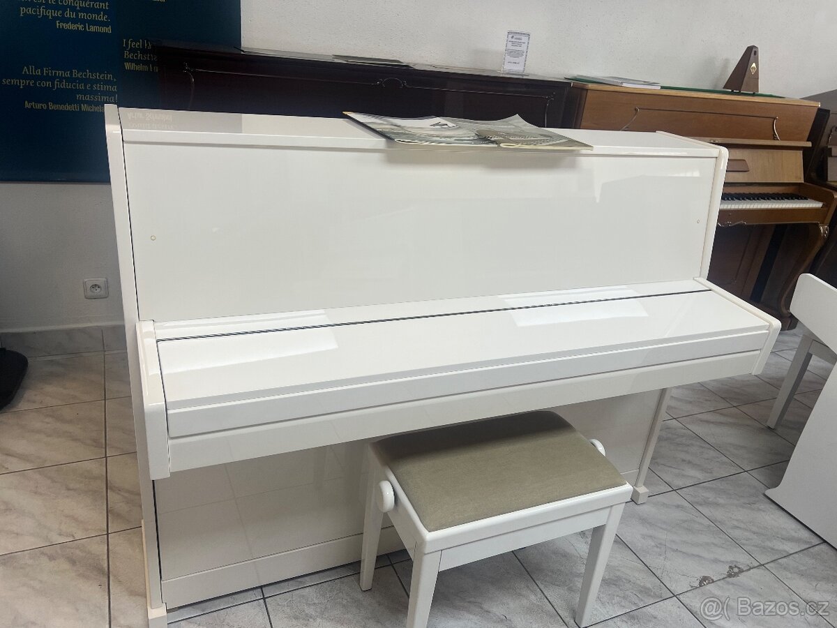 Bílé pianino Reiger Kloss se zárukou 5 let, doprava zdarma. - 14