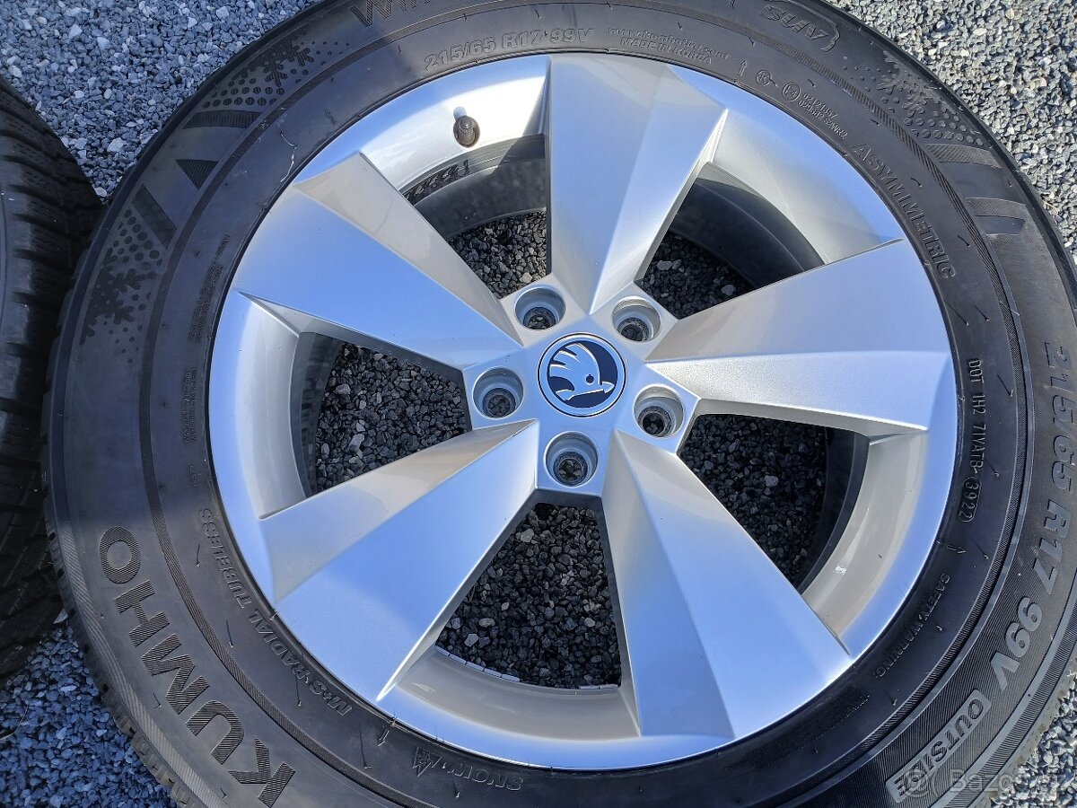 Zimní orig alu kola Škoda Kodiaq 215/65/17 vzorek 7,5mm - 14