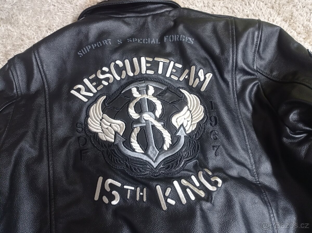 NOVÁ letecká kožená bunda s nášivkami - XXL - 14
