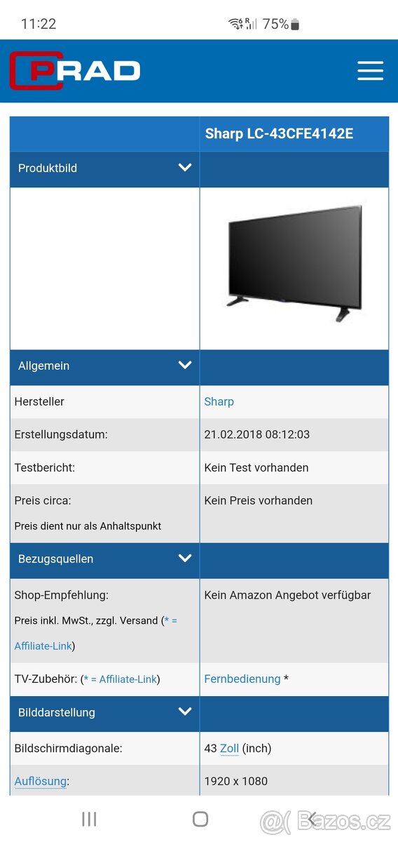 LCD COLOR TV zn.SHARP 43"/108cm - 14