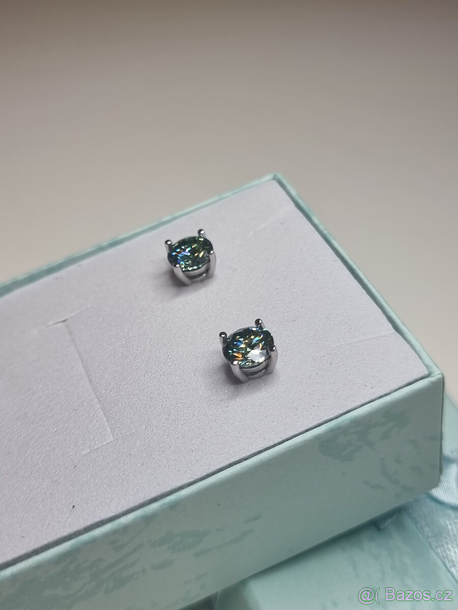 Naušnice s diamantem ( moissanit ) - 14