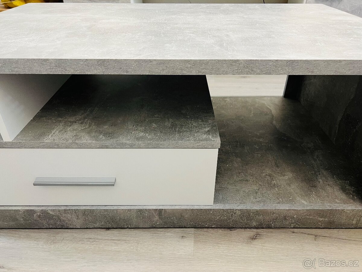 Konferenční stolek IGUAN - beton/bíla - 14