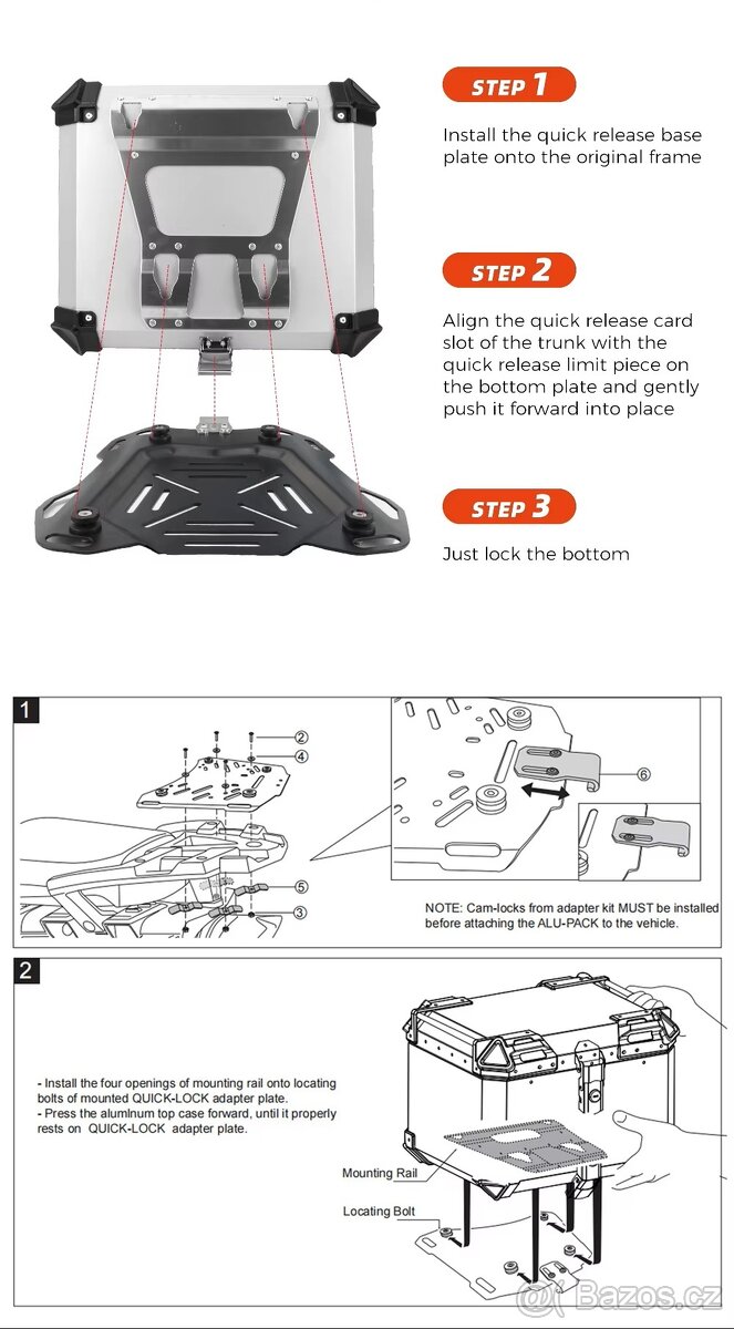 Zadní motokufr TopCase 65L hliníkový stříbrný - 14