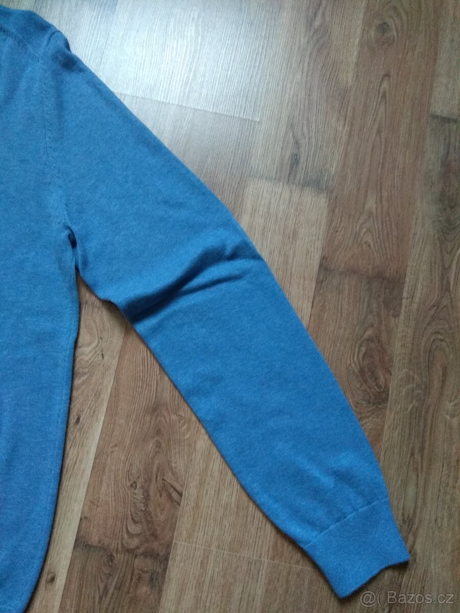 Nový pánský svetr C&A do "V" - L, světle modrý - 14