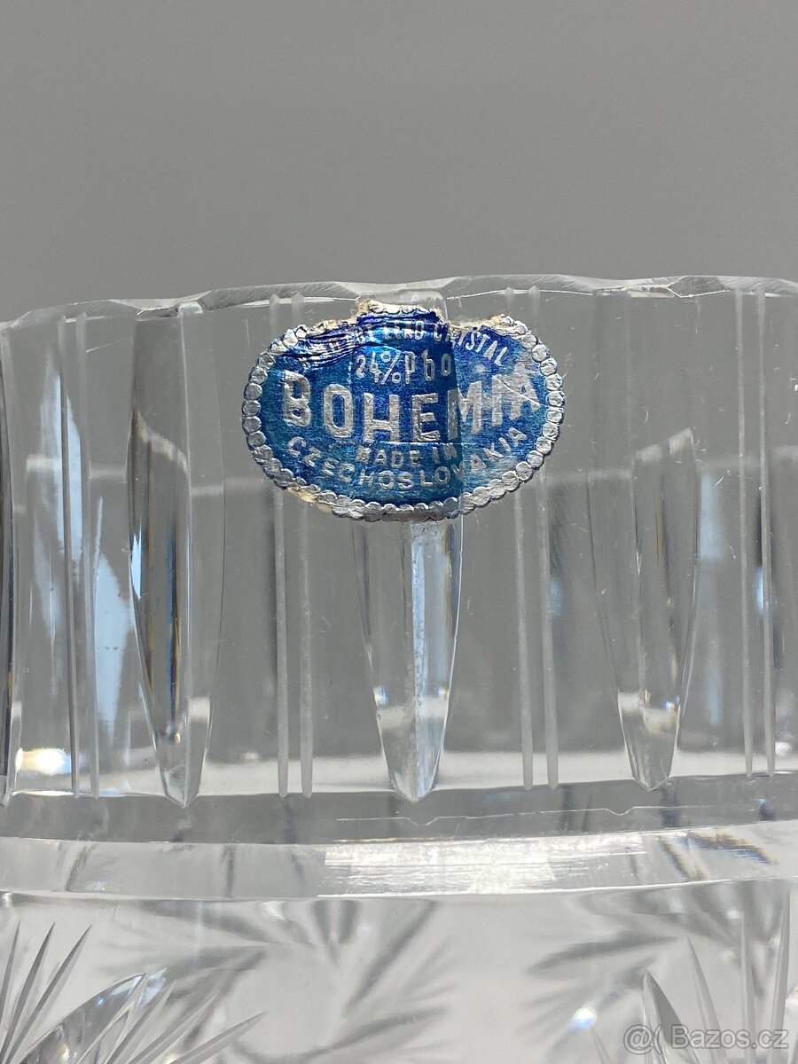 váza velká křišťálová váza broušená sklárna poděbrady - 14