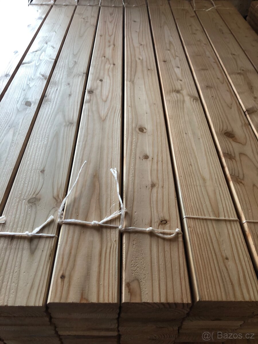 Dřevo- Plotová modřínová prkna plotovka plaňky na plot - 14