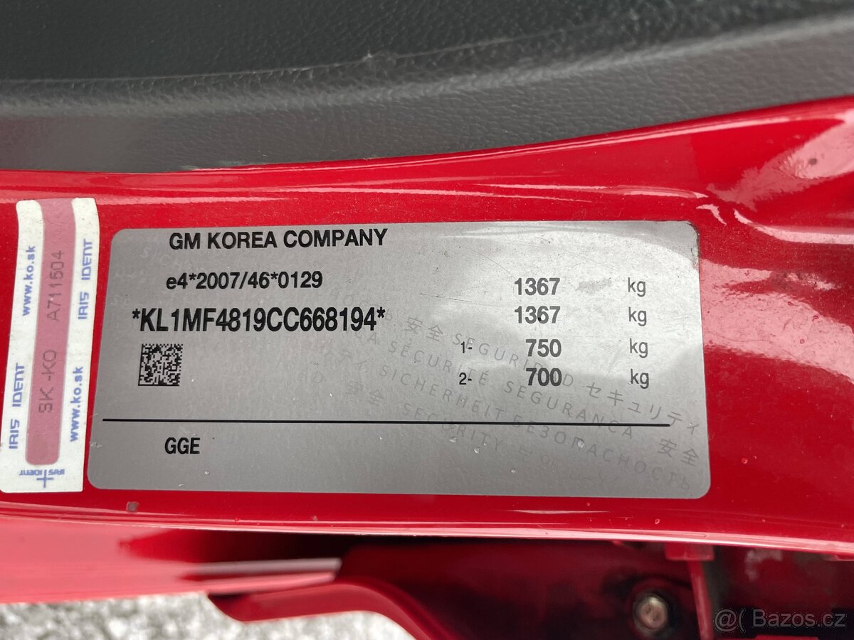 CHEVROLET SPARK 1,0 i 16V 50kw Klima, Euro5, 2012 bez koroze - 14