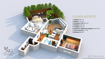 Jedinečný byt 3+kk s vlastní zahradou, Praha Dolní Měcholupy - 14