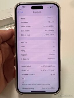 Apple iPhone 16 PLUS, 128GB bílý, v záruce, TOP STAV - 14