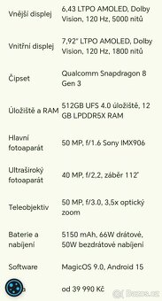 HONOR Magic V3 5g. 8+512 GB. NOVÝ se zárukou. BROWN - 14