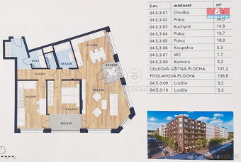 Pronájem bytu 3+kk, 101 m², Praha, ul. Nádražní - 14