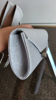 Stříbrná plesová sada - lodičky, psaníčko, náhrdelník,... - 14