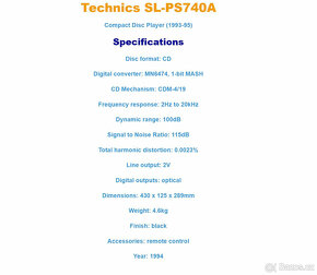 TECHNICS SL-PS740A CD Player + Příslušenství (2) - 14