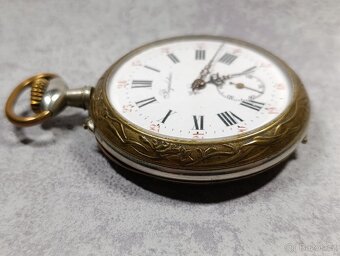 Velké dvouplášťové kapesní hodinky Régulatéur s romantickou - 14