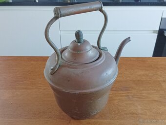 FRANCOUZSKÁ STAROŽITNÁ MOSAZNOMĚDĚNÁ KONVICE RUČNĚ VYROBENÁ - 14