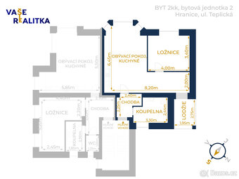 Pronájem, byt 2+kk, Hranice, ul. Teplická - 14