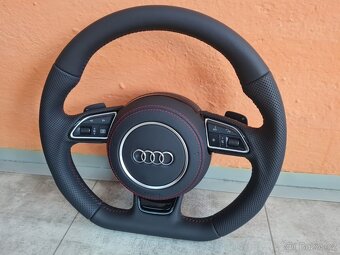 AUDI MULTIFUNKCNY VOLANT S AIRBAGOM A PADLAMI, červená niť - 14