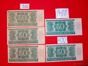 Československé bankovky třetí část ceny jsou za ks a na fotu - 14