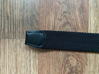 Nový pánský pružný opasek Bandi -L/XL, černý s modrými pruhy - 14