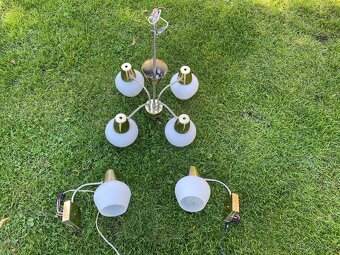 starý lustr kamenický šenov retro lustr nástěnná lampička - 14