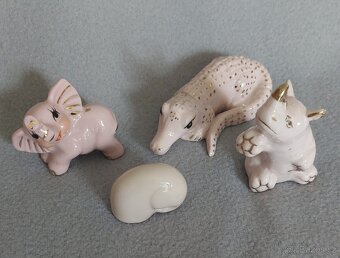 zvířátka z růžového porcelánu, figurky - 14