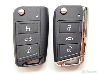 Klíč Volkswagen Škoda Seat.  Klíč s planžetou HU66 a logem, - 14