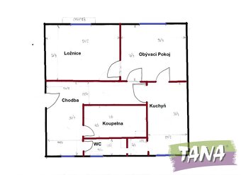Pronájem bytu o dispozici  2+1/B. Byt o výměře  56 m2 - Podě - 14