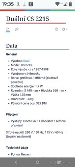 Gramofon DUAL CS 2215 - 14