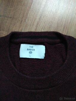 Nový pánský bavlněný svetr C&A - tmavě vínový, L - 14