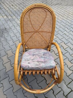 Luxusní, retro, přírodní ratanové houpací křeslo - 14